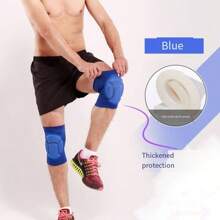 1 par de rodilleras redondas de carey negro y azul marino, protección antideslizante y con absorción de impactos para deportes, rodilleras gruesas adecuadas para hombres y mujeres, soporte ligero para fitness, deportes, baile y trabajo al aire libre