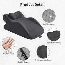 Almofada Cuneiforme Lombar para Cama, Almofada de Descanso para Sentar-se na Cama, Almofada de Espuma de Memória para Adultos para Apoio Lombar, Refluxo Ácido, Ronco, para Dormir, Elevação das Costas, Pernas e Suporte para os Joelhos