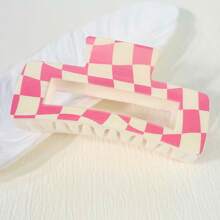 2pcs/4pcs Women's Summer Fashion Multicolor Plaid Hair Clips, Pink/Blue/Black & White/Tartan Hair Claws, Checkered Hair Accessories For Women Beauty Claw Clips