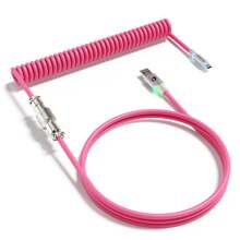 كابل لوحة المفاتيح الملفوف بالوان RGB فائقة C01 ، كبل طراز Aviator مخصص احترافي من USB-C لألعاب الكمبيوتر ، تصميم مزدوج مبطن مستقر ، من النوع C إلى USB-A فائق السرعة 2 م ، محول معدني قابل للفصل للاعبي الكمبيوتر