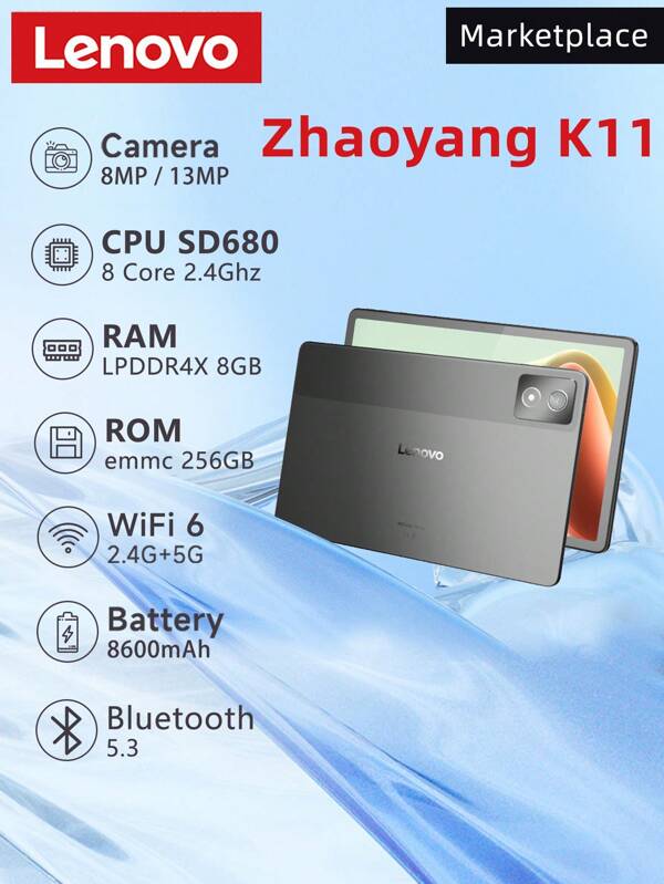 Lenovo Lenovo Tab K11 WIFI 8GB+256GB Tableta de 11.5 pulgadas 2K con confort visual, Dolby Atmos, Snapdragon 680, y batería de 8600mAh