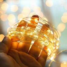1/5 pezzi Luci a fata a LED, batteria a bottone (batterie incluse), luci a filo di rame in piccola scatola bianca, luci a filo di rame, lampade, luci LED, luce notturna, illuminazione, luce per libri, luci LED per camera, illuminazione decorativa per feste, camera da letto, giardino, feste, matrimoni, decorazione per stanza, decorazione per matrimoni, decorazione natalizia, luci da favola, alberi da giardino, Natale, decorazione per feste di matrimonio a filo di rame, decorazione di Ognissanti, decorazione natalizia