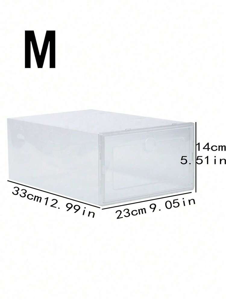 1pc Minimalist High-End Shoe Storage Box, Transparent Plastic Folding Shoe Organizer, Home Storage And Display - Transparent - View 11
