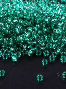 GO2CJBEADS 10 جرام متعدد الألوان حبيبات زجاجية دائرية بقطر 2 مم بخط فضي للاستخدام في صناعة الأساور DIY