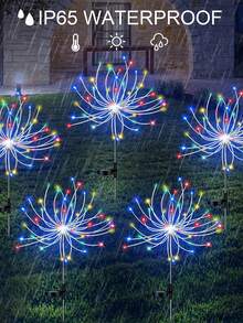 Luci a energia solare LED a forma di fuochi d'artificio per esterni, 200/180/120/90/60 IP65, luci da giardino a fiore con 8 modalità di illuminazione - luci decorative a forma di fatina per cortile, patio e vialetto - decorazione natalizia multicolore