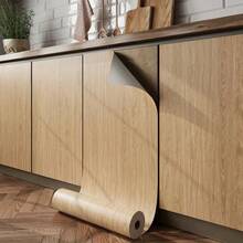 1 Roll Of Peeling And Pasting White Wood Grain Wallpaper, Easy To Clean, Waterproof And Removable Vinyl Contact Paper, Simple DIY Home Decoration For Living Room, Kitchen, Bedroom, Dormitory-Multi-Purpose Furniture Renovation - Yellow - View 2