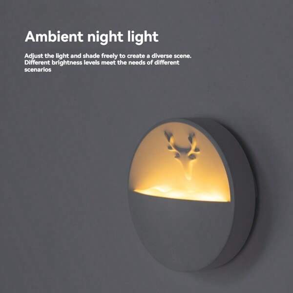 1 pieza Lámpara de aroma con forma de montaña, material ABS + carga USB, adecuada como luz nocturna con sensor corporal humano, estilo nórdico luz de pared blanca, apta para dormitorio / pasillo / gabinete