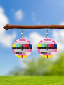 1 对复古 Y2K 风格设计女士耳环，复古电视录像机风格，采用亚克力材质制成，适合女士和女孩，创意礼物，适合日常佩戴和送礼，适合所有季节 - 彩色的 - 查看 9