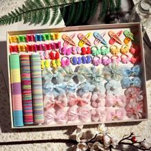190pcs Women Hair Scrunchies, Hair Ties, Disposable Hair Rings, Hair Accessories Set, Suitable For Casual And Decoration, Claw Clips