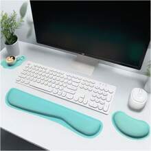 3pcs Keyboard Wrist Rest Pad, Ergonomic Mouse Pad With Wrist Support Memory Foam Non-Slip Rubber Base, Suitable For Home Office Gaming Computer Laptop To Ease Pain