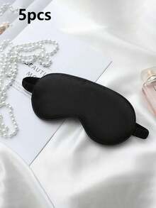 1pc/3pcs/5pcs/10pcs Black, Champagne, Gray, Pink, Green, Blue, Dark Green Double-Sided Silk-Like Breathable Sleep Eye Mask, Relieve Eye Fatigue, Suitable For Girls Nap, Blackout Eye Mask, Non-Tight - Multicolor - View 32