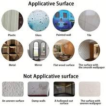 10 片自粘柔性镜面亚克力墙贴，自粘装饰塑料镜子瓷砖非玻璃镜面贴纸，适用于餐桌中心装饰婚礼，家居背景墙衣柜储物柜装饰矩形镜子装饰托盘，化妆，便宜，房间装饰，梳妆台，旅行，卧室，化妆配件，镜子，梳妆镜 - 彩色 - 查看 9