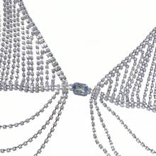 1 Stück Bikini mit kristallbesetzter Körperkette, sexy geeignet für Nachtclub & Strand