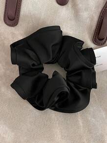 1pc Women's 15cm/5.91in Extra Large Silky Satin Black/Brown/Khaki Hair Scrunchie, Fashion Versatile High-End Elegant Simple Solid Color Hair Tie, Suitable For Daily Casual, Commute, Vacation, Ponytail, Bun, Washing Face, Makeup, Outfit Accessory, Hair Accessories, Hair Ties, Scrunchy Hair Ties, Sport, Home Beauty Women Accessory Gifts ,Head Piece