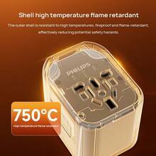 PHILIPS 轉換插頭轉換器SPS1001A/93 全球通用 快速充電 輕巧便攜 升級USB充電功率 一體兩用 安全鎖設計 - 美規A型插(110-127V) - 查看 5