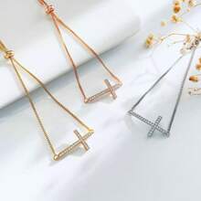 1pc Cross Bracelet, Gold & Silver Tone
