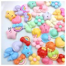 1/2/5/10/20/50/100 Piezas de Estrellas, Corazones, Flores, Lazos, Arcoíris brillantes hechos a mano DIY - Accesorios para clips de pelo y fundas de teléfono