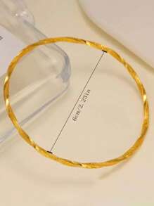 4 piezas de brazaletes tipo bangle con estilo vintage bañados en oro de 24K para mujeres, adecuados para regalos festivos, fiestas y uso diario