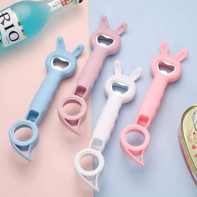 A Versatile 4-In-1 Bottle Opener, Stainless Steel Portable Kitchen Gadget, Including Can Opener, Beer Bottle Opener, Soda Pull Ring Opener, Can Opener - Fun Animal Design