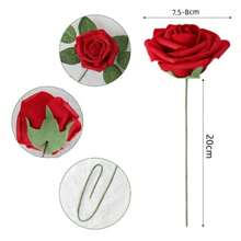 26 Piezas de rosas blancas artificiales con hojas verdes - Ideal para bodas, Día de San Valentín, Día de la Madre, Acción de Gracias y decoraciones de fiesta, decoración de boda | Arreglos florales elegantes | Rosas de plástico, flores de boda artificiales