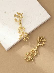 1 Pair Minimalist Fashion Pearl & Coral Inspired Women Earrings