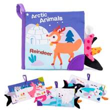Libros de tela para bebés, educación temprana y cognición, libros con sonido crujiente, juguete inteligente, temas: océano, bosque, granja, animales, regalo para bebés recién nacidos