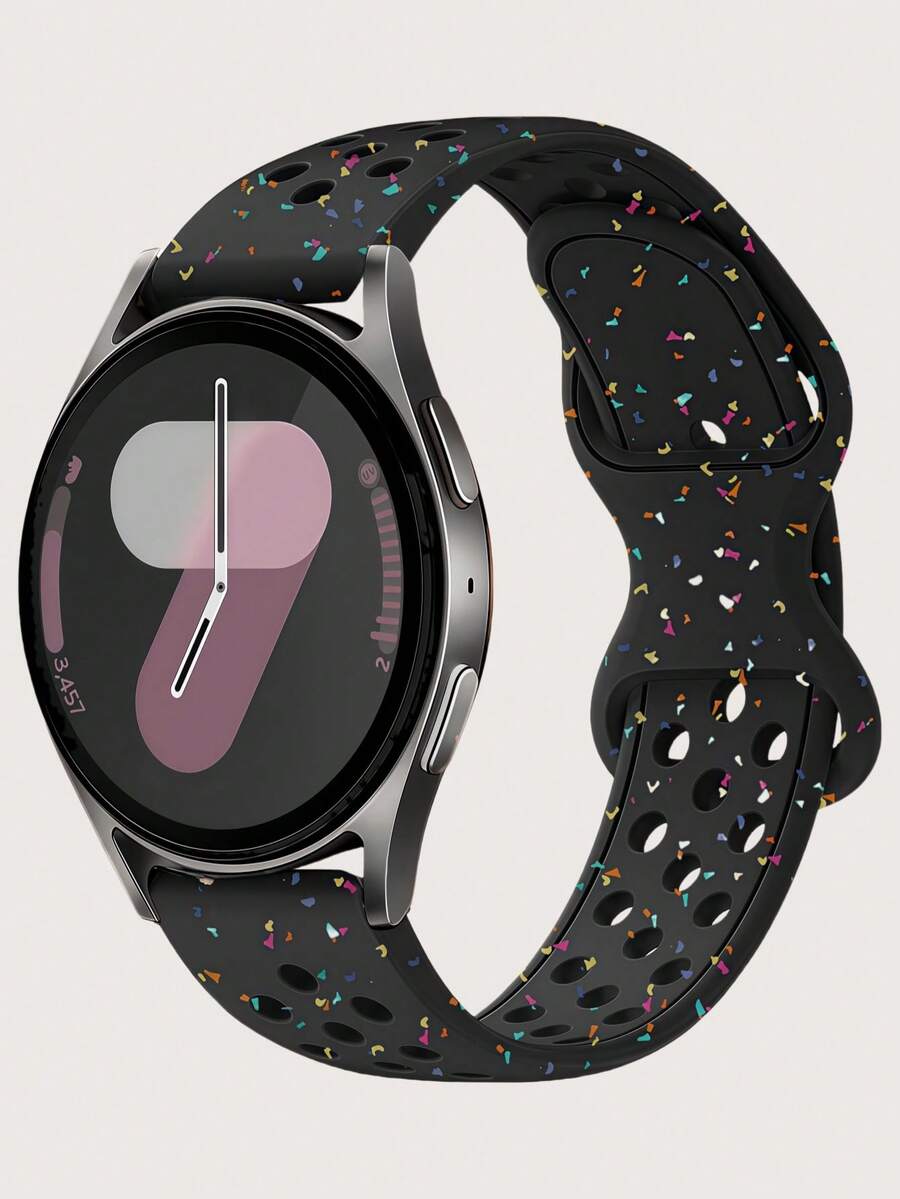 透气柔软硅胶运动表带，兼容三星 Galaxy Watch 6/5/4 40mm/44mm/5 Pro 45mm/Galaxy Active 2/Galaxy Watch 3/Watch 4 Classic 42mm/46mm/Watch 6 47mm/43mm，20mm 替换表带，男女通用，兼容华为、荣耀、佳明、Amazfit 手表表带，兼容佳明 Vivoactive 6