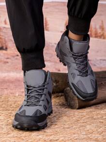 New 2025 Autumn/Winter Professional Hiking Boots For Men & Women, Black Outdoor Trekking Shoes With Thick Sole, Anti-Skid, Lace-Up, Breathable, Waterproof, Shock-Absorbing Casual Sneakers For Couples