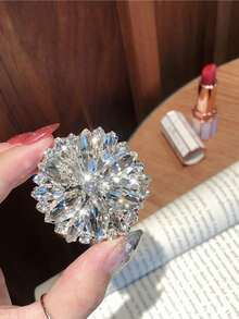 1pc Bling Rhinestone Retractable Phone Stand, Telescopic Phone Holder, Desktop Mobile Phone Bracket Compatible With IPhone, Android Phone, Gift For Birthday, Family, Friends Push-Pull Phone Grip, Phone Accessories - Multicolor - View 11