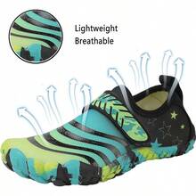 Shoes Barefoot Aqua Socks Outdoor Indoor Quick Dry Sandals Lightweight Slip On Walking Sneakers Beach Pool Swim (Little/Big) - 黑色 - 查看 2