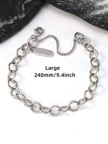 1pc Simple Unique Elegant 925 Sterling Silver Bracelet Embellished Link Charm Bracelet DIY Pendant Women Fine Jewelry Gift