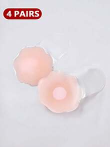 8 件套自粘透气硅胶乳贴，连衣裙隐形乳贴，防擦伤胸罩胶带，4 季适用 - 粉色 - 查看 15