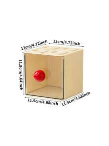 1 Stück Aufbewahrungsbox mit Griff, verstärkt, stapelbar, mehrstöckig, Desktop Spielzeug, Medizin, Snack Aufbewahrungsbox, versiegelte Box - Dopaminfarbe; Wohndekoration Aufbewahrung; Desktop Dekobox; Raum-, Schlafzimmer Dekorations-Aufbewahrung