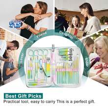 Hot 30 In 1 Multifunctional Manicure Pedicure Set Stainless Steel Nail Clippers Toenail Tools Kit For Women Men Battery Free Labor Saving Pet Nail Clipper Easy Grooming Supplies For Dogs Cats Travel Holiday Gift - Gradient Color 30-in-1 Set - View 9