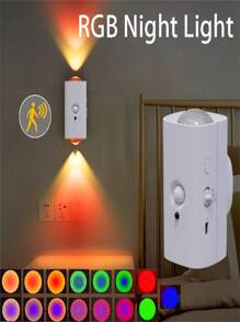 1 Stück Smart LED Bewegungssensor Nachtlicht - magnetische Wandhalterung, USB wiederaufladbar, 5 Meter Reichweite, ideal für Schlafzimmer, Flur, Badezimmer, Treppen und Innenbereich, Bewegungssensor Beleuchtung | Schlanke LED-Lampe | Energiesparende LED, Bewegungssensor Licht für Innen (1200mAh)