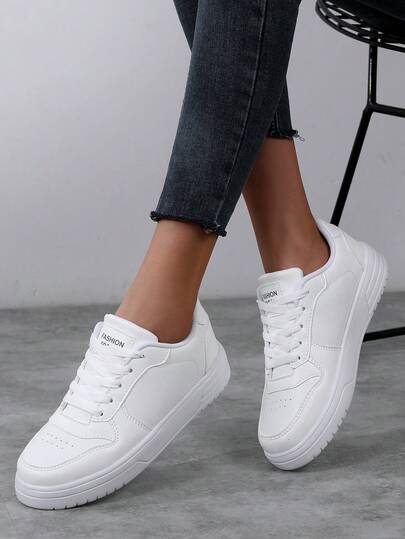 Women's Lace Up Casual Shoes, Sports Shoes, White Shoes, Women's Shoes, Skateboarding Shoes, Lightweight Street Shoes