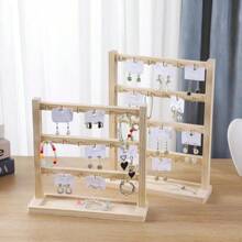1 Stück Schmuckorganizer Ständer aus Holz mit mehreren Haken, 1 Stück eleganter Schlüsselhalter & Schmuckständer aus Holz mit Haken - multifunktionale Aufbewahrung & Organisation für den Schreibtisch, geeignet für Ohrringe, Ketten, Armbänder, Schlüssel - massiver Holzständer