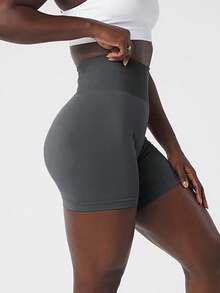 TNTOR Pantalones cortos de running de talla grande para mujer, con cintura alta a prueba de sentadillas, pantalones cortos ocultos con bolsillos, cintura elástica, pantalones cortos de compresión que absorben la humedad para entrenamiento, yoga, ciclismo