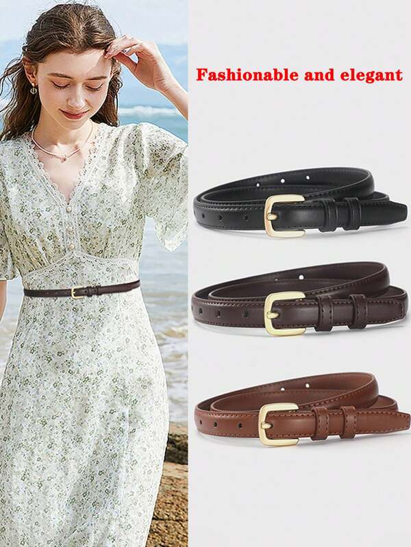 3 Pezzi Cinture Donna Nuove Casual Business Versatili Resistenti E Robuste Cinture Decorative