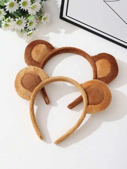 1pc Women's Cute Elegant Plush Simulated Monkey Ear Hair Hoop, Headband Fashion Accessory For Daily Hairstyle, Boho Chic, Hair Band ,Hairband For Women