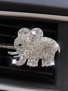 1-2pcs Car Air Vent Clip Bling Decoration With Artificial Diamond, Includes Free Fragrance Pad (Random)