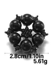 4pcs Elegant Rhinestone Faux Pearl Buttons, Suitable For Women's Shirts And Dresses - No-Sew Cufflinks, Gold/Silver Gray - Multicolor - View 18