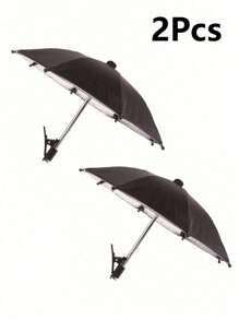 1/2PCS Telefon Zacisk Parasol, Zewnętrzny Wodoodporny Parasol Przeciwsłoneczny Z Uchwytem Na Telefon, Anty-UV Mini Parasol Na Lekki Deszcz, Uniwersalna Osłona Przeciwsłoneczna Telefonu, Zewnętrzna Antyodblaskowa Osłona Przeciwsłoneczna Telefonu Podstawowe Podróże Ćwiczenia Szkolne Artykuły Świąteczne Kemping Podstawowe Wakacje Akcesoria Wakacyjne