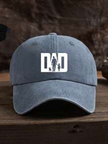 1 Stück Herren Outdoor lässige Mode "DAD" Silhouette Hund spazierengehen Grafik weich & atmungsaktiv verstellbare Baseballkappe, geeignet für den täglichen Gebrauch