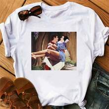 COOL SUMMER Female T-Shirt Princess Mermaid Ariels Printed T Shirt Women Summer Casual Harajuku Tshirt Funny Short Sleeve Girl Top Tee - 白色 - 查看 1