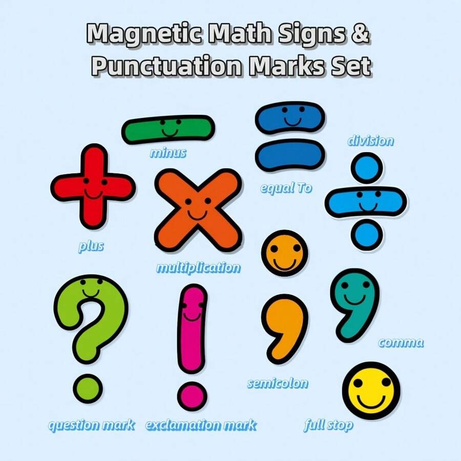 14-Piece Large Magnetic Math And Punctuation Symbols Set Includes Plus ...