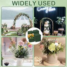 1pc Green Floral Foam, Rectangular Shaped Floral Craft Base, Suitable For Wedding Floral Decor Accessories