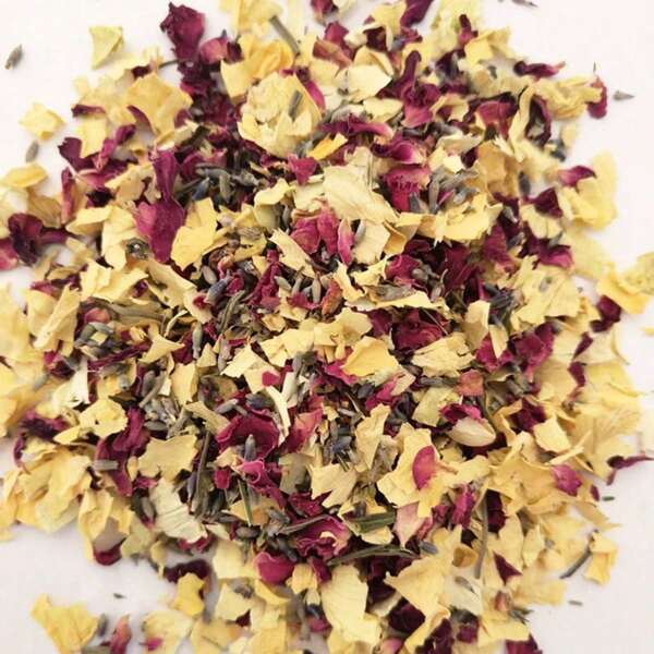 1 Stück 30g/90g/150g/180g getrocknete Blumen Verpackung, dekorative Duftsäckchen, Lavendel + rote & gelbe Rose Handwerksdekoration, geeignet für Hochzeit, Geburtstagsdekorationen, handgefertigte DIY Materialien