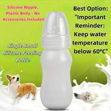 Accessori per animali domestici - Biberon in silicone da 60ml per animali domestici, con tettarella piccola, biberon per l alimentazione di cuccioli e animali da compagnia, disponibile come singolo biberon o set di biberon