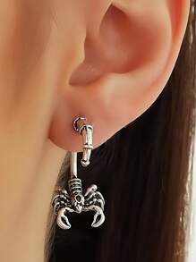 1 Pair Fashionable Gothic Style Asymmetrical Vintage Metallic Scissor Stud Earrings, Versatile For Women Daily, Festivals, Parties